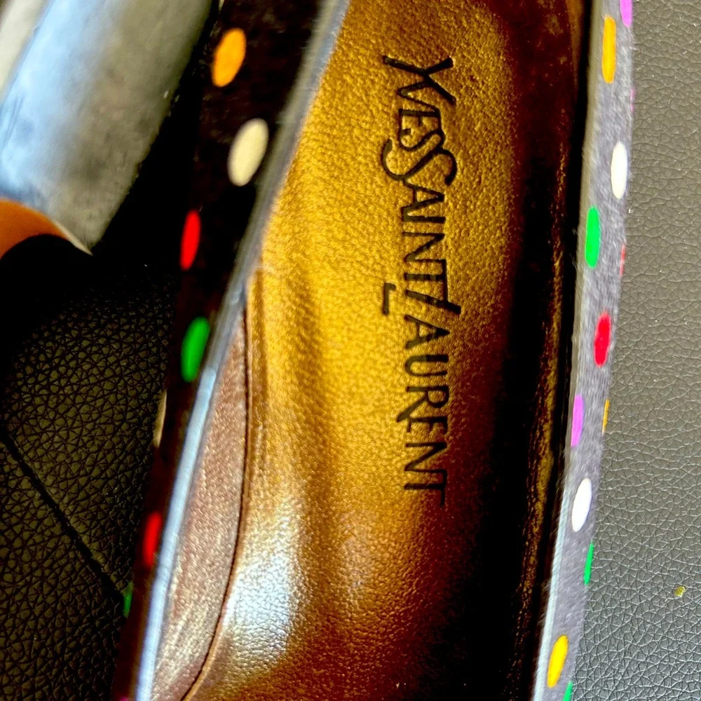 Polko dot Yves Saint Laurent YSL pump size 7.5 - Picture 3 of 4